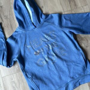 Reebok Girls Baby Blue ‘Heart of the Game’ Sweatshirt Hoodie Large